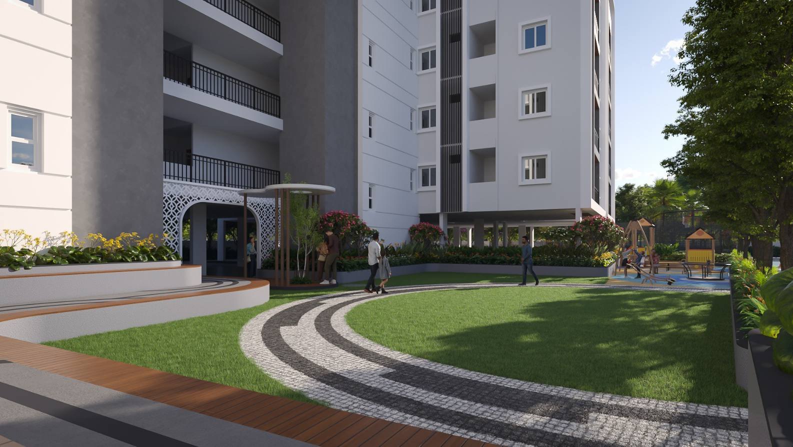 Landscaped Lawn at Arkala Courtyard, Almasguda, Hyderabad