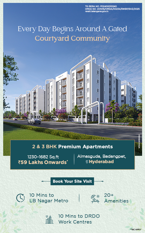 Elevation of Arkala Courtyard apartments in Almasguda, Hyderabad