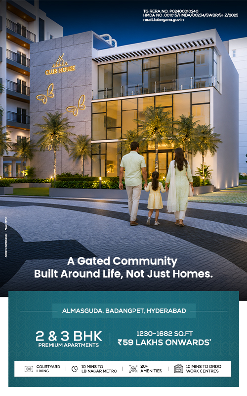 Elevation of Arkala Courtyard apartments in Almasguda, Hyderabad