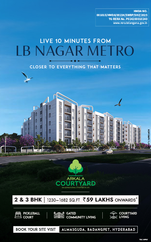 Elevation of Arkala Courtyard apartments in Almasguda, Hyderabad